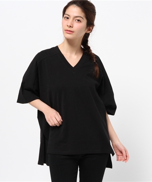 OUTLET（アウトレット）の「【Discoat】前後VスリットP/O（Tシャツ/カットソー・レディース・ブルー/キャメル/ブラック・LARGE/MEDIUM）」の2枚目の写真