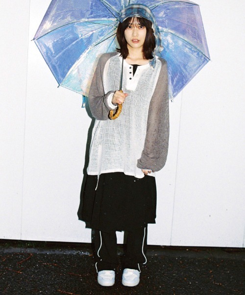 EFFECTEN（エフェクテン）の「mlt5723-Mesh raglan sleeve cutsew ラグランカットソー(efdig-10)（Tシャツ/カットソー・メンズ・ホワイト×グレー/ホワイト×ブルー・M/L）」の22枚目の写真