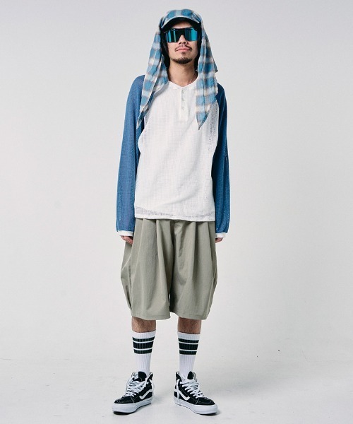 EFFECTEN（エフェクテン）の「mlt5723-Mesh raglan sleeve cutsew ラグランカットソー(efdig-10)（Tシャツ/カットソー・メンズ・ホワイト×グレー/ホワイト×ブルー・M/L）」の19枚目の写真