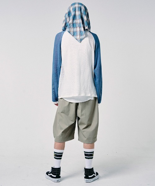 EFFECTEN（エフェクテン）の「mlt5723-Mesh raglan sleeve cutsew ラグランカットソー(efdig-10)（Tシャツ/カットソー・メンズ・ホワイト×グレー/ホワイト×ブルー・M/L）」の17枚目の写真