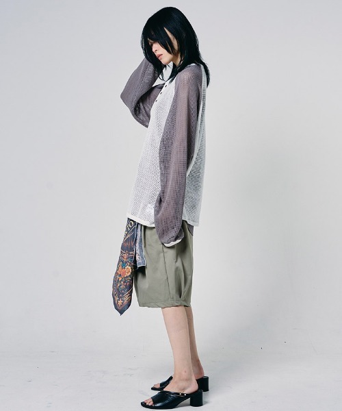 EFFECTEN（エフェクテン）の「mlt5723-Mesh raglan sleeve cutsew ラグランカットソー(efdig-10)（Tシャツ/カットソー・メンズ・ホワイト×グレー/ホワイト×ブルー・M/L）」の12枚目の写真