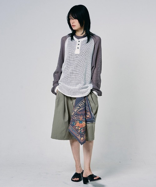 EFFECTEN（エフェクテン）の「mlt5723-Mesh raglan sleeve cutsew ラグランカットソー(efdig-10)（Tシャツ/カットソー・メンズ・ホワイト×グレー/ホワイト×ブルー・M/L）」の11枚目の写真