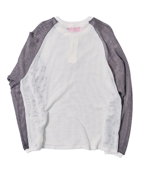 EFFECTEN（エフェクテン）の「mlt5723-Mesh raglan sleeve cutsew ラグランカットソー(efdig-10)（Tシャツ/カットソー・メンズ・ホワイト×グレー/ホワイト×ブルー・M/L）」の8枚目の写真