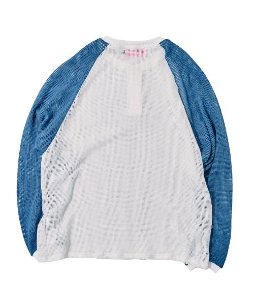 EFFECTEN（エフェクテン）の「mlt5723-Mesh raglan sleeve cutsew ラグランカットソー(efdig-10)（Tシャツ/カットソー・メンズ・ホワイト×グレー/ホワイト×ブルー・M/L）」の6枚目の写真