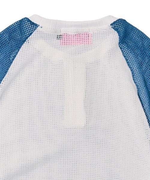 EFFECTEN（エフェクテン）の「mlt5723-Mesh raglan sleeve cutsew ラグランカットソー(efdig-10)（Tシャツ/カットソー・メンズ・ホワイト×グレー/ホワイト×ブルー・M/L）」の4枚目の写真