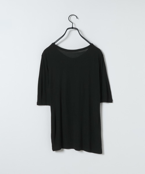JEANASIS(ジーナシス)の「セミシアーリブヘンリーSS/1023342(Tシャツ/カットソー・レディース・ホワイト/グレー/ブラック・FREE)」の4枚目の写真