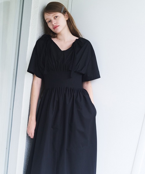 LE CIEL BLEU(ルシェルブルー)の「ラウンドフォームドレス / Round Form Dress(ワンピース・レディース・ブラック・36)」の6枚目の写真