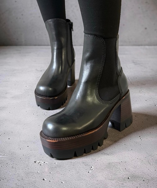 ボリュームソール サイドゴアショートブーツ Jeffrey Campbell