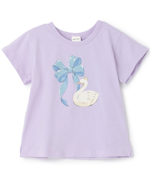 petit main(プティマイン)の「【プティプラ/WEB先行】GIRLS 半袖Tシャツ(Tシャツ/カットソー・キッズ・アイボリー/カラフル/オレンジ/ネイビー/ライトピンク/ライトグリーン/レッド/ブラック/ライトブルー/ラベンダー・120cm/130cm/110cm/80cm/90cm/100cm)」の7枚目の写真