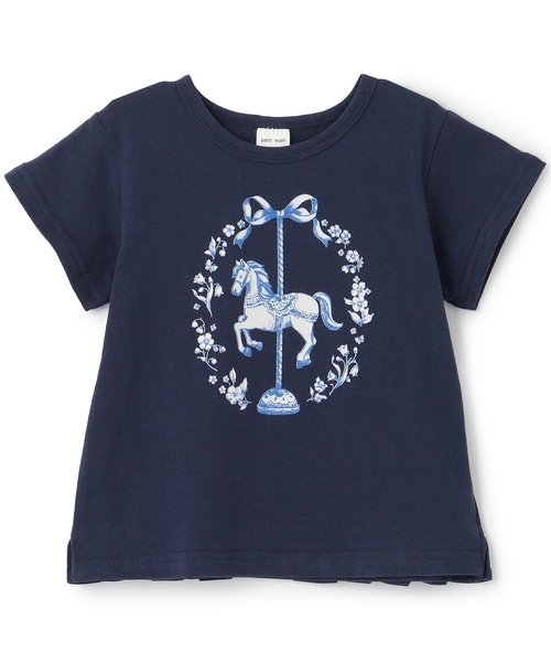 petit main(プティマイン)の「【プティプラ/WEB先行】GIRLS 半袖Tシャツ(Tシャツ/カットソー・キッズ・アイボリー/カラフル/オレンジ/ネイビー/ライトピンク/ライトグリーン/レッド/ブラック/ライトブルー/ラベンダー・120cm/130cm/110cm/80cm/90cm/100cm)」の6枚目の写真