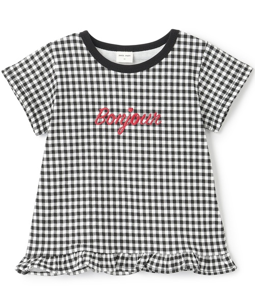 petit main(プティマイン)の「【プティプラ/WEB先行】GIRLS 半袖Tシャツ(Tシャツ/カットソー・キッズ・アイボリー/カラフル/オレンジ/ネイビー/ライトピンク/ライトグリーン/レッド/ブラック/ライトブルー/ラベンダー・120cm/130cm/110cm/80cm/90cm/100cm)」の3枚目の写真