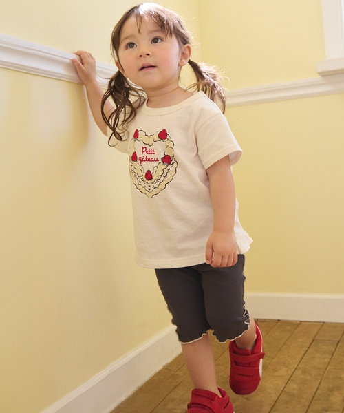 petit main(プティマイン)の「【プティプラ/WEB先行】GIRLS 半袖Tシャツ(Tシャツ/カットソー・キッズ・アイボリー/カラフル/オレンジ/ネイビー/ライトピンク/ライトグリーン/レッド/ブラック/ライトブルー/ラベンダー・120cm/130cm/110cm/80cm/90cm/100cm)」の14枚目の写真
