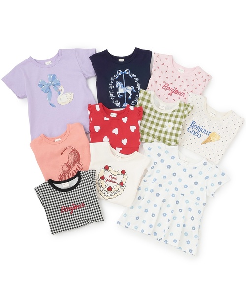 petit main(プティマイン)の「【プティプラ/WEB先行】GIRLS 半袖Tシャツ(Tシャツ/カットソー・キッズ・アイボリー/カラフル/オレンジ/ネイビー/ライトピンク/ライトグリーン/レッド/ブラック/ライトブルー/ラベンダー・120cm/130cm/110cm/80cm/90cm/100cm)」の12枚目の写真