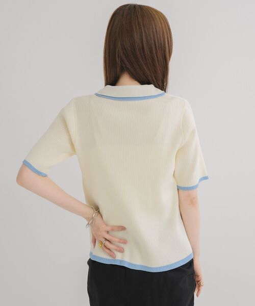 RETRO GIRL（レトロガール）の「配色５分袖カーディガン（ニット/セーター・レディース・ブラウン/オフホワイト/ライトグレー・FREE）」の11枚目の写真