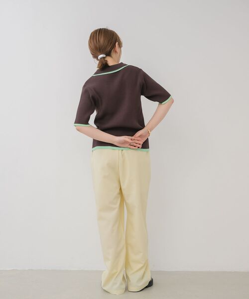 RETRO GIRL（レトロガール）の「配色５分袖カーディガン（ニット/セーター・レディース・ブラウン/オフホワイト/ライトグレー・FREE）」の15枚目の写真