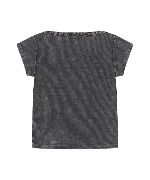 ORDINARY HOLIDAY（オーディナリー ホリデー）の「SNAP PIGMENT T-SHIRTS [BLACK]（Tシャツ/カットソー・レディース・その他・FREE）」の4枚目の写真