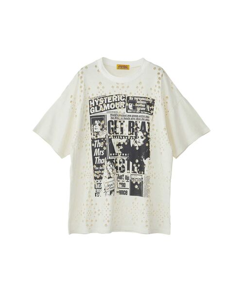 HYSTERIC GLAMOUR(ヒステリックグラマー)の「DAILY HYSTERIC オーバーサイズTシャツ(Tシャツ/カットソー・レディース・ホワイト/カーキ/ブラック・FREE)」の2枚目の写真