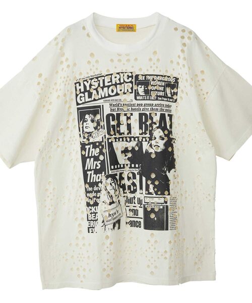 HYSTERIC GLAMOUR(ヒステリックグラマー)の「DAILY HYSTERIC オーバーサイズTシャツ(Tシャツ/カットソー・レディース・ホワイト/カーキ/ブラック・FREE)」の5枚目の写真