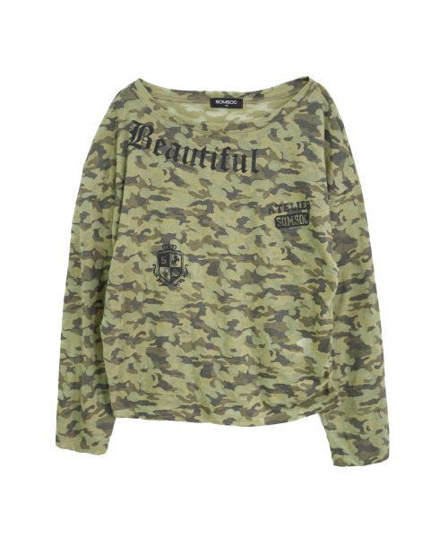 SOMSOC(ソムソック)の「VOER CAMO ASYMMETRY TOP_GREEN(Tシャツ/カットソー・レディース・その他・FREE)」の3枚目の写真
