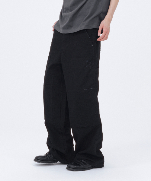 MISEKISEOUL MEN(ミセキソウルメンズ)の「Double knee carpenter pants BLACK(デニムパンツ・メンズ・その他・1/2/3)」の1枚目の写真