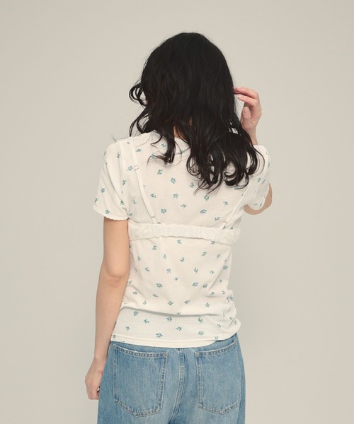 eL(エル)の「【eL】Lace Bra Cami/878288(キャミソール・レディース・ブラック/オフホワイト・FREE)」の7枚目の写真