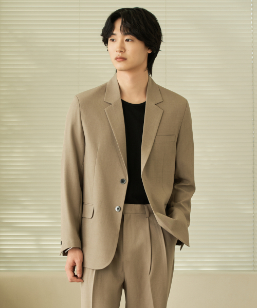 HYOJI（ヒョージ）の「SS ウォッシャブルレギュラーフィットブレザー (S01-5カラー)（テーラードジャケット・メンズ・ブラック/ベージュ/ネイビー/グレイッシュベージュ/チャコール・S/M/L/XL/XXL）」の8枚目の写真