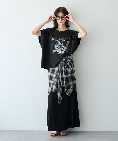 YECCA VECCA(イェッカヴェッカ)の「【接触冷感】カットマーメイドスカート(スカート・レディース・ブラック/ダークベージュ・FREE)」の5枚目の写真