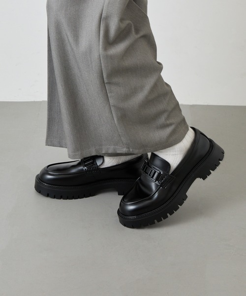 HAUS(ハウス)の「【HAUS】ラバーラグソールビットローファー(ローファー・メンズ・ブラック系1/ブラック系その他2・M/S/LL/L)」の1枚目の写真