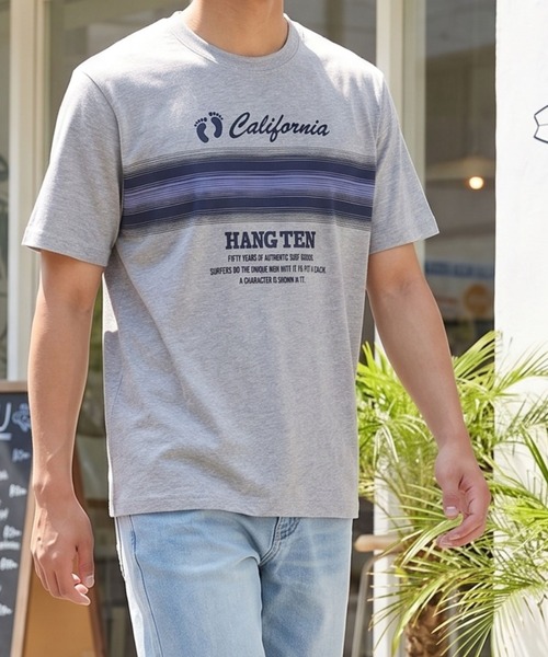 HANGTEN(ハンテン)の「【HANGTEN/ハンテン】パネルロゴプリントTシャツ/H3616 California グラデーションプリント半袖Tシャツ 4色展開|メンズ サーフブランド ロゴT カジュアル アメカジ 夏Tシャツ(Tシャツ/カットソー・メンズ・ネイビー/ブラック/ホワイト/グレー・X-LARGE/LARGE/MEDIUM)」の3枚目の写真