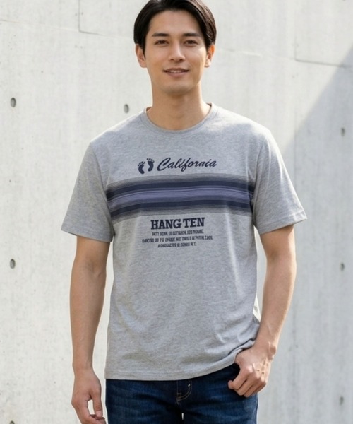 HANGTEN(ハンテン)の「【HANGTEN/ハンテン】パネルロゴプリントTシャツ/H3616 California グラデーションプリント半袖Tシャツ 4色展開|メンズ サーフブランド ロゴT カジュアル アメカジ 夏Tシャツ(Tシャツ/カットソー・メンズ・ネイビー/ブラック/ホワイト/グレー・X-LARGE/LARGE/MEDIUM)」の10枚目の写真