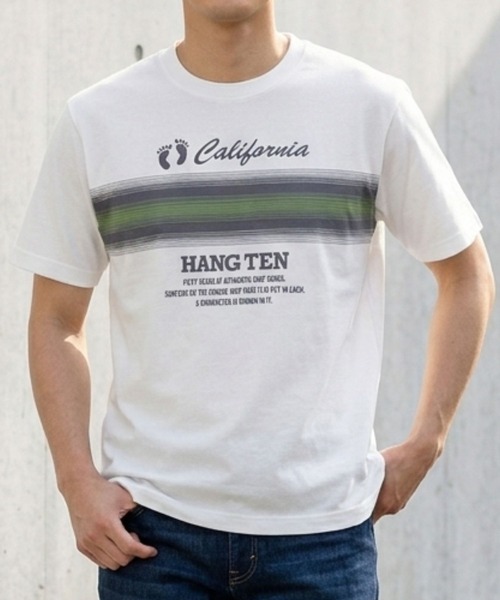 HANGTEN(ハンテン)の「【HANGTEN/ハンテン】パネルロゴプリントTシャツ/H3616 California グラデーションプリント半袖Tシャツ 4色展開|メンズ サーフブランド ロゴT カジュアル アメカジ 夏Tシャツ(Tシャツ/カットソー・メンズ・ネイビー/ブラック/ホワイト/グレー・X-LARGE/LARGE/MEDIUM)」の6枚目の写真