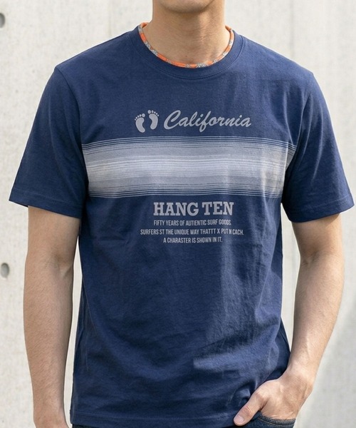 HANGTEN(ハンテン)の「【HANGTEN/ハンテン】パネルロゴプリントTシャツ/H3616 California グラデーションプリント半袖Tシャツ 4色展開|メンズ サーフブランド ロゴT カジュアル アメカジ 夏Tシャツ(Tシャツ/カットソー・メンズ・ネイビー/ブラック/ホワイト/グレー・X-LARGE/LARGE/MEDIUM)」の16枚目の写真