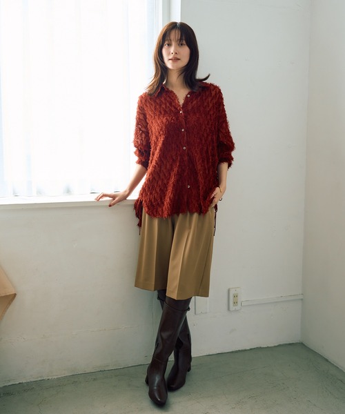 YECCA VECCA(イェッカヴェッカ)の「サイドドロストシアージャガードシャツ(シャツ/ブラウス・レディース・アイボリー/ブラック/レッド・FREE)」の22枚目の写真