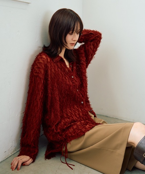 YECCA VECCA(イェッカヴェッカ)の「サイドドロストシアージャガードシャツ(シャツ/ブラウス・レディース・アイボリー/ブラック/レッド・FREE)」の18枚目の写真