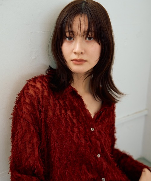 YECCA VECCA(イェッカヴェッカ)の「サイドドロストシアージャガードシャツ(シャツ/ブラウス・レディース・アイボリー/ブラック/レッド・FREE)」の20枚目の写真