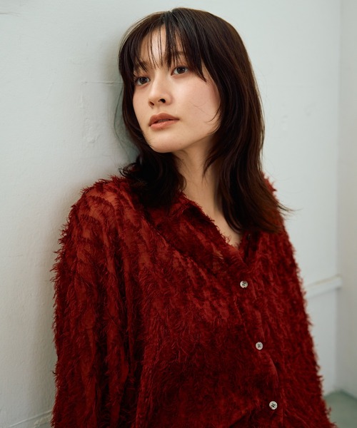 YECCA VECCA(イェッカヴェッカ)の「サイドドロストシアージャガードシャツ(シャツ/ブラウス・レディース・アイボリー/ブラック/レッド・FREE)」の21枚目の写真