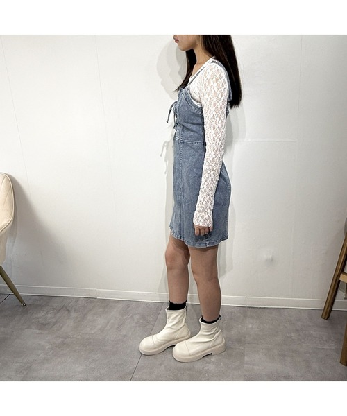 marcydorn(マーシードルン)の「レースアップフロント×タイトシルエットデニムワンピース(ワンピース・レディース・ブラック・ONE SIZE)」の19枚目の写真