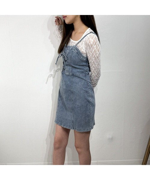 marcydorn(マーシードルン)の「レースアップフロント×タイトシルエットデニムワンピース(ワンピース・レディース・ブラック・ONE SIZE)」の22枚目の写真
