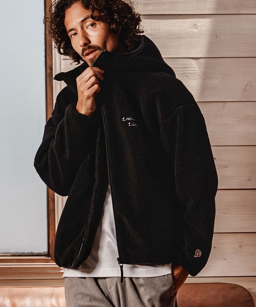 1minute 1second(ワンミニットワンセカンド)の「mj11689-faux leather trim boa zip parka ボアジップパーカー(1M26A120)(その他アウター・メンズ・ネイビー/グレー/ブラック・S/M/L/XL)」の22枚目の写真