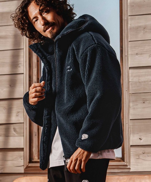 1minute 1second(ワンミニットワンセカンド)の「mj11689-faux leather trim boa zip parka ボアジップパーカー(1M26A120)(その他アウター・メンズ・ネイビー/グレー/ブラック・S/M/L/XL)」の16枚目の写真