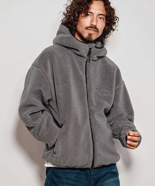 1minute 1second(ワンミニットワンセカンド)の「mj11689-faux leather trim boa zip parka ボアジップパーカー(1M26A120)(その他アウター・メンズ・ネイビー/グレー/ブラック・S/M/L/XL)」の20枚目の写真
