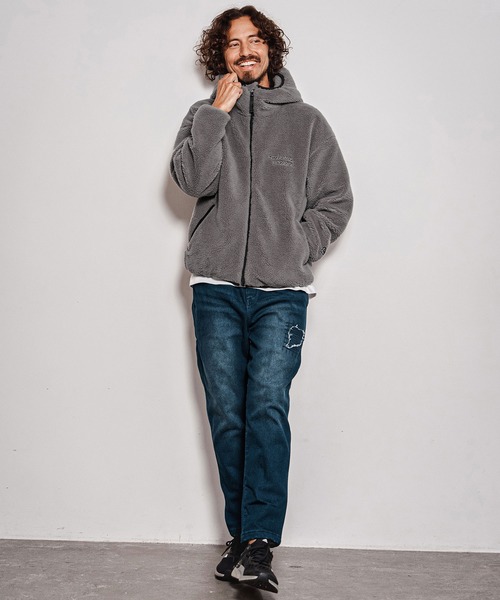 1minute 1second(ワンミニットワンセカンド)の「mj11689-faux leather trim boa zip parka ボアジップパーカー(1M26A120)(その他アウター・メンズ・ネイビー/グレー/ブラック・S/M/L/XL)」の21枚目の写真