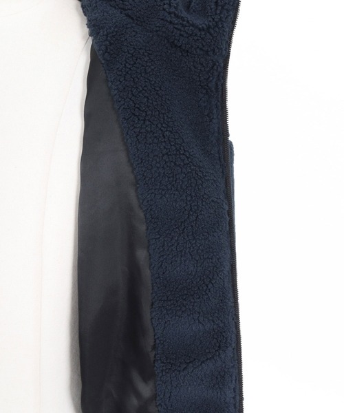 1minute 1second(ワンミニットワンセカンド)の「mj11689-faux leather trim boa zip parka ボアジップパーカー(1M26A120)(その他アウター・メンズ・ネイビー/グレー/ブラック・S/M/L/XL)」の8枚目の写真