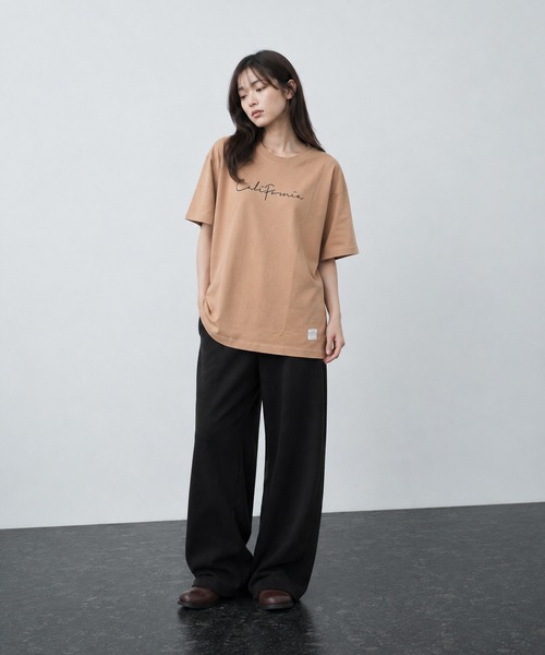 NO WAY(ノーウェイ)の「/Bd/刺繍ロゴ 天竺 半袖クルーネックTシャツ(Tシャツ/カットソー・メンズ・ベージュ・LARGE/X-LARGE)」の4枚目の写真