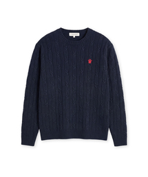 High-Twist Cotton Cable Knit (NAVY)