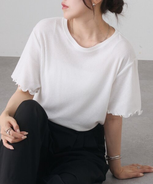 COLONY 2139（コロニートゥーワンスリーナイン）の「メロウTシャツ（Tシャツ/カットソー・レディース・ホワイト/ブラック/ブラウン・FREE）」の14枚目の写真