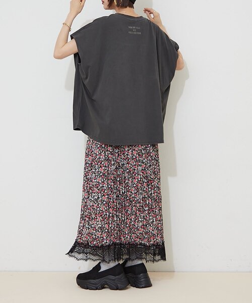 Remind me and forever(リマインドミーアンドフォーエバー)の「【@kana__18s】小花裾レースロングスカート(スカート・レディース・ブラウン/ブラック・FREE)」の7枚目の写真
