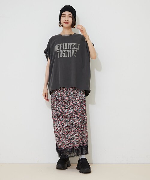 Remind me and forever(リマインドミーアンドフォーエバー)の「【@kana__18s】小花裾レースロングスカート(スカート・レディース・ブラウン/ブラック・FREE)」の8枚目の写真