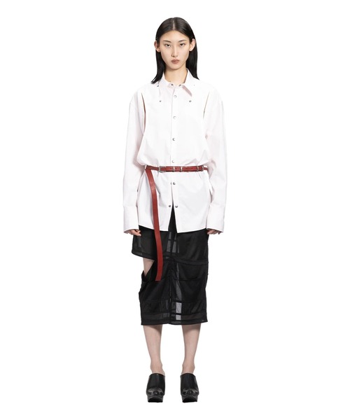 mukcyen(ムッシャン)の「protocol spine shirt L(シャツ/ブラウス・レディース・ブラック/ピンク/ホワイト・FREE)」の1枚目の写真