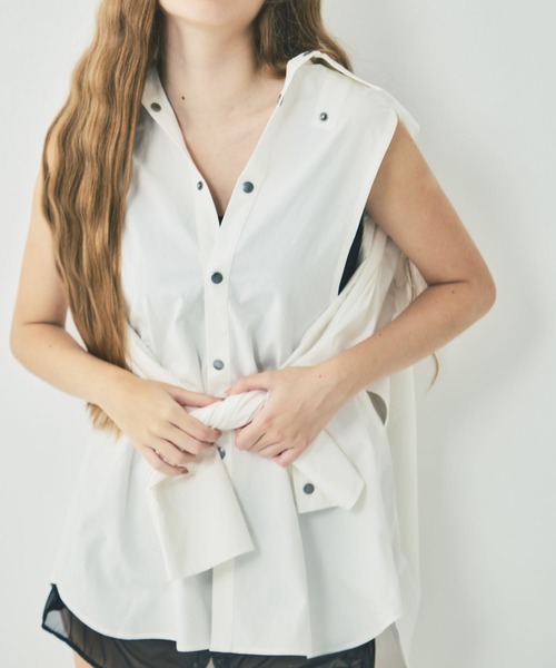 mukcyen(ムッシャン)の「protocol spine shirt L(シャツ/ブラウス・レディース・ブラック/ピンク/ホワイト・FREE)」の5枚目の写真